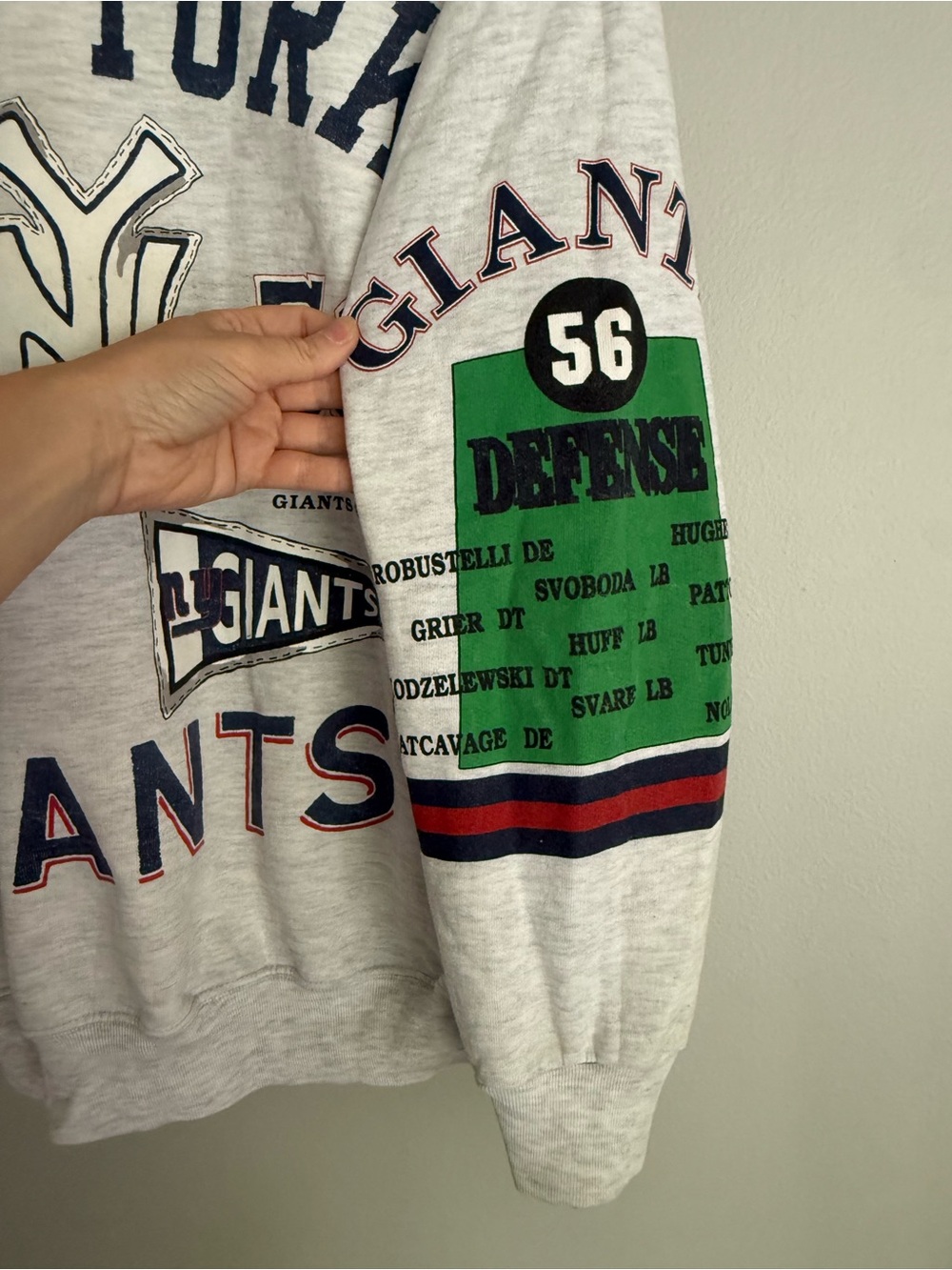 Vintage New York Giants Gray Graphic Crewneck Sweatshirt 1956 World Champions - Picture 3 of 10